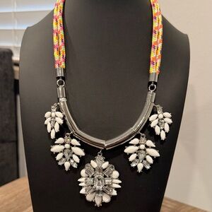 BaubleBar Multicolor and White Statement Necklace